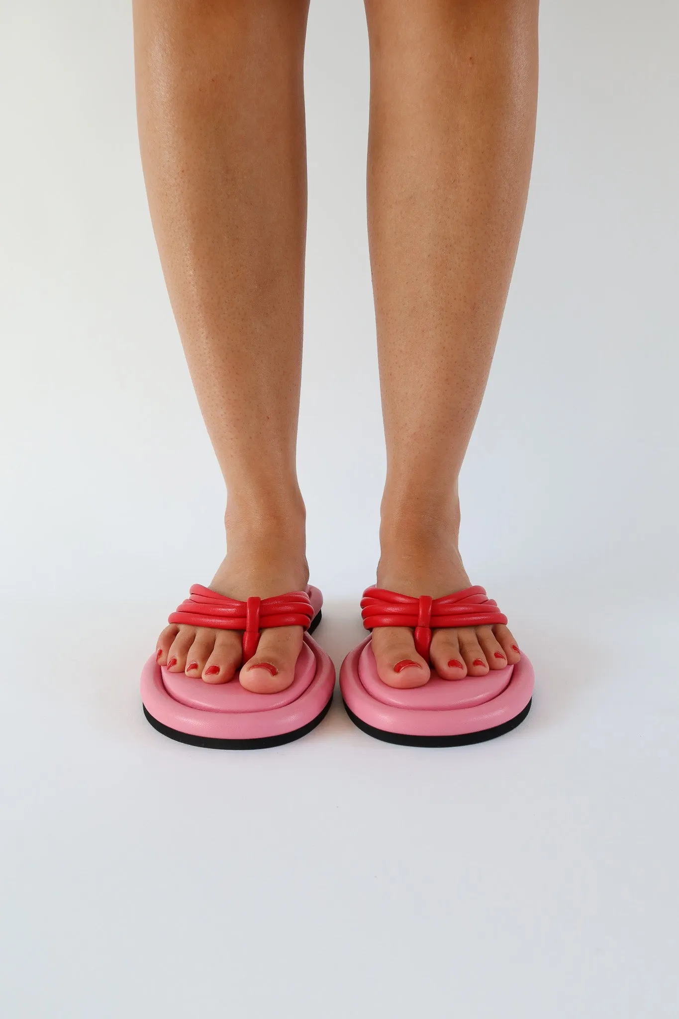 harper pink cherry thong sandal