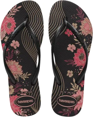 Havaianas for Women - Slim Organic Flip Flops - Black/Black/Black - 7/8