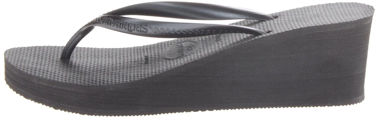 Havaianas Women's High Fashion Sandal Flip Flop, black, 39 BR-9-10 W US