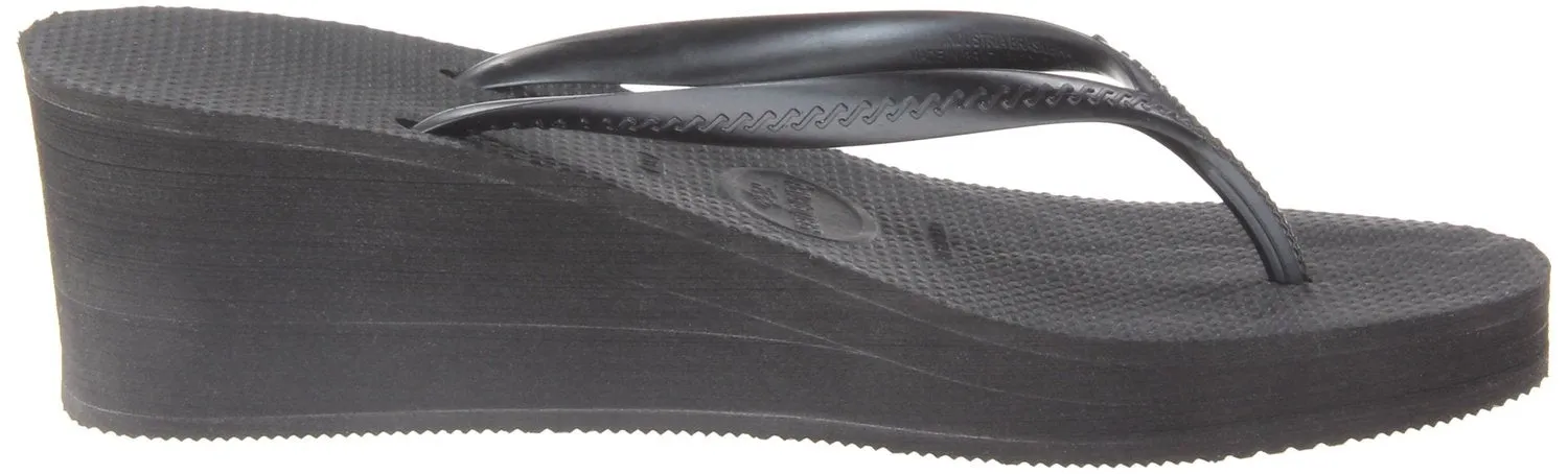 Havaianas Women's High Fashion Sandal Flip Flop, black, 39 BR-9-10 W US