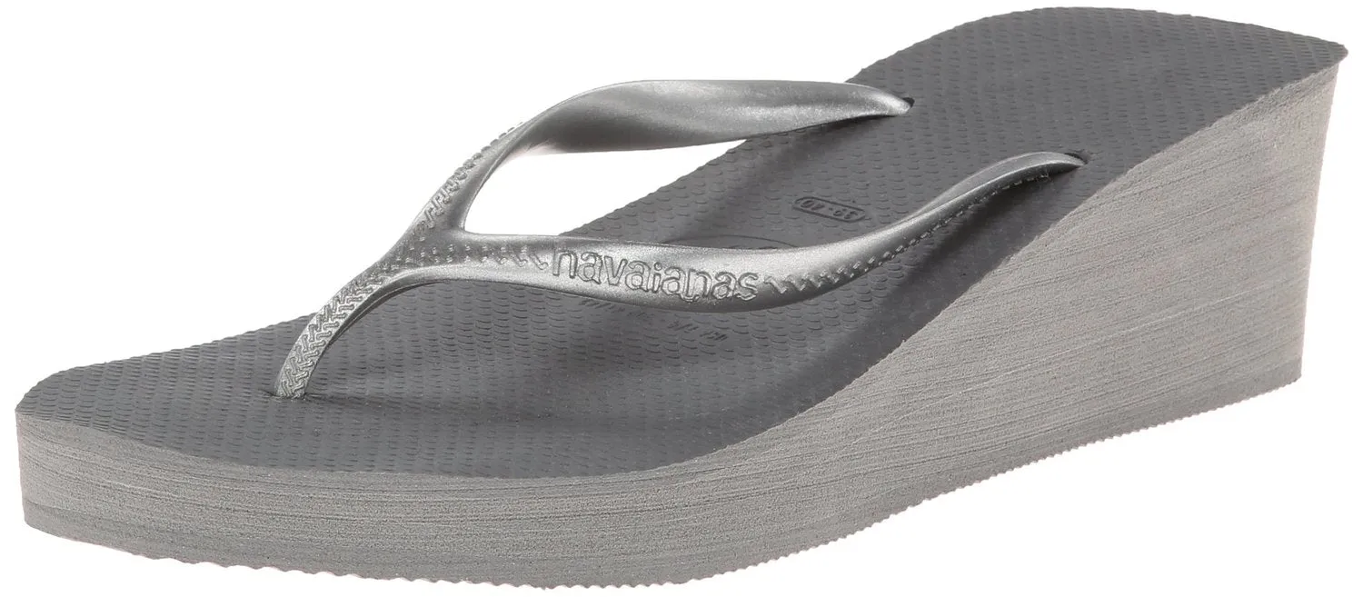 Havaianas Women's High Fashion Sandal Flip Flop, black, 39 BR-9-10 W US