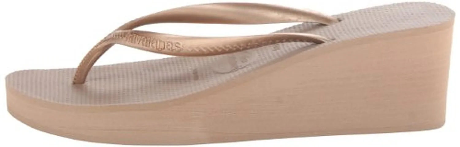 Havaianas Women's High Fashion Sandal Flip Flop,Rose Gold,35 BR