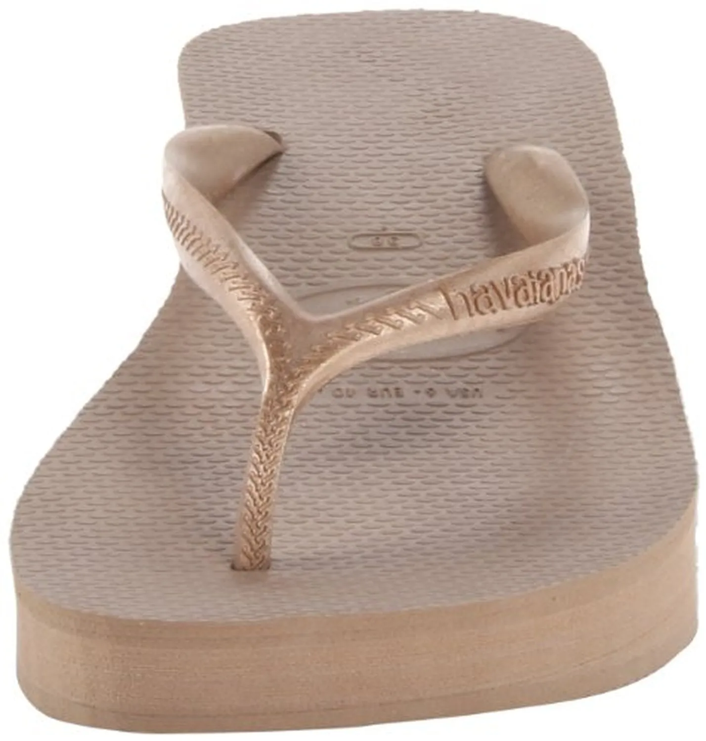 Havaianas Women's High Fashion Sandal Flip Flop,Rose Gold,35 BR