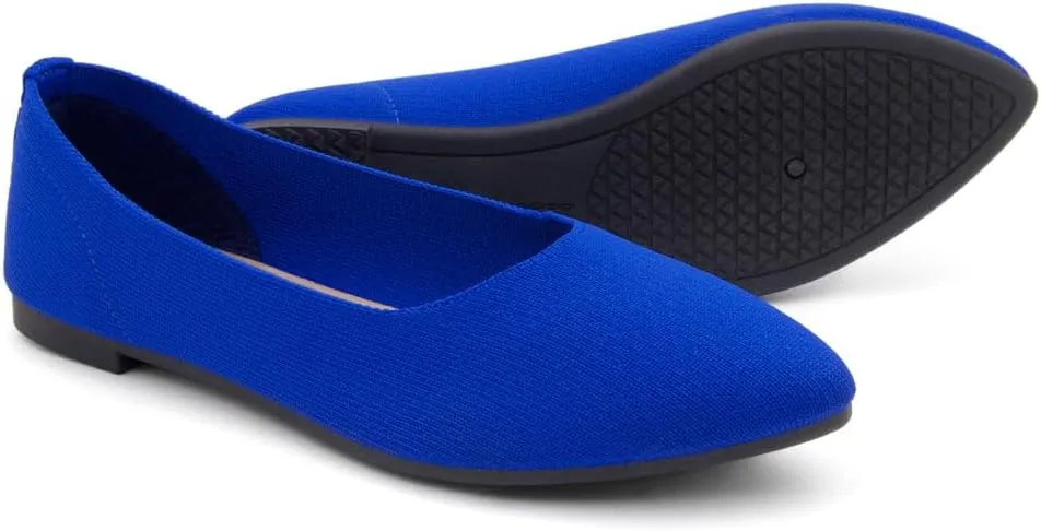 Herstyle Women's Flats – Dressy Pointed Toe Knit Ballet Flat Shoes with Memory Foam | Slip-On, Foldable & Comfortable for Work, Office, Party & Travel (2025 Trend)