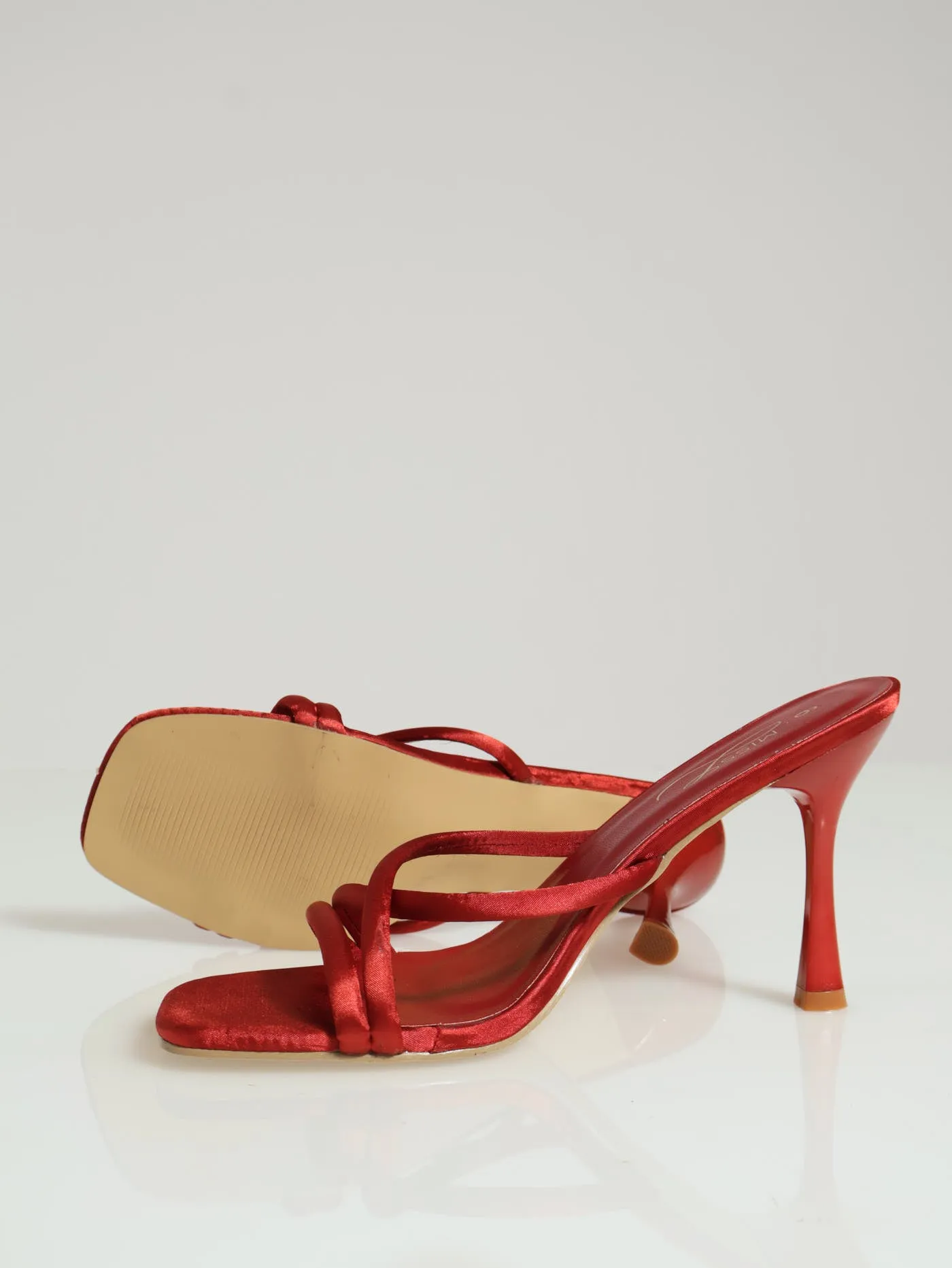Hi Shaped Asymmetrical Strappy Mule Heel - Salmon