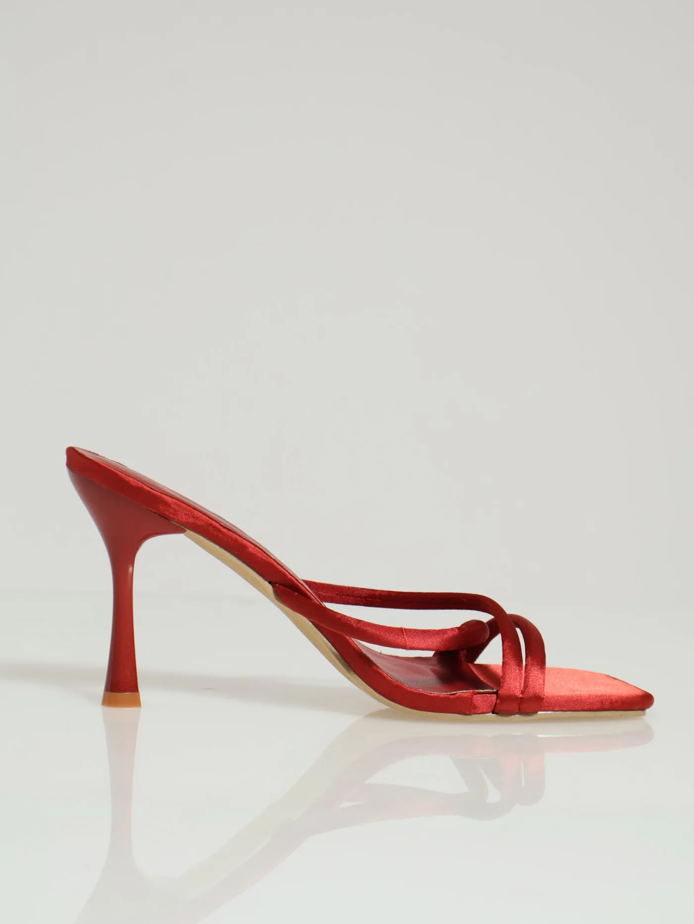 Hi Shaped Asymmetrical Strappy Mule Heel - Salmon