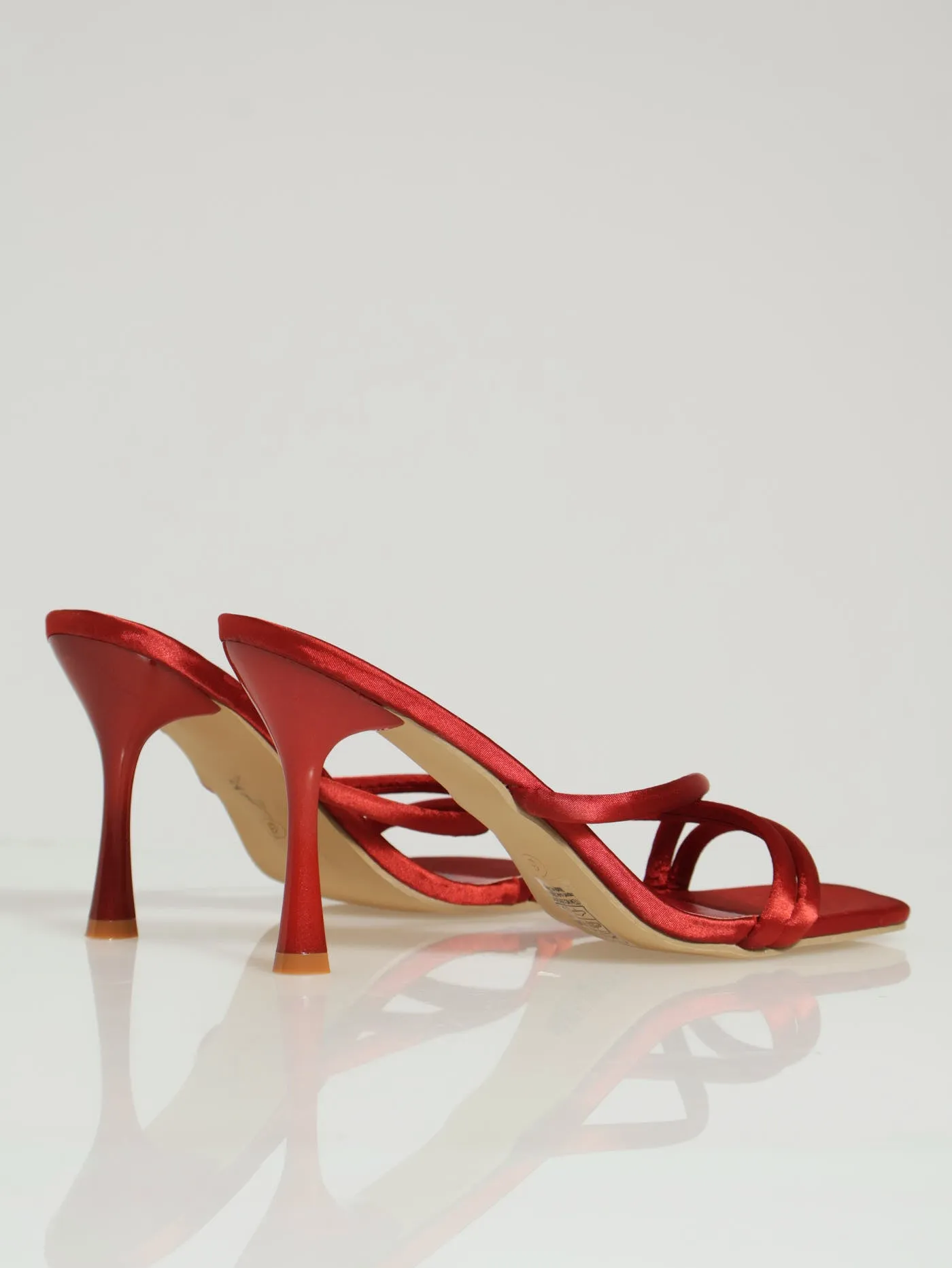 Hi Shaped Asymmetrical Strappy Mule Heel - Salmon