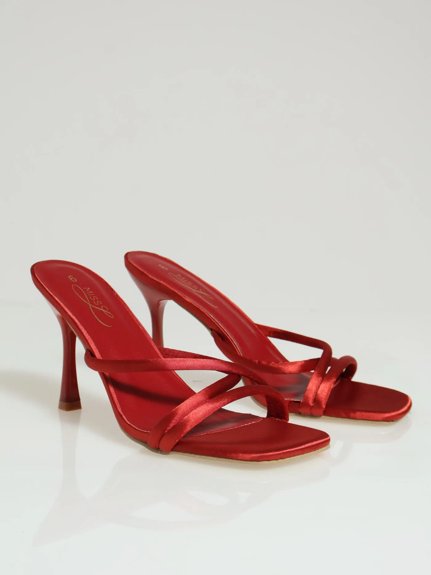 Hi Shaped Asymmetrical Strappy Mule Heel - Salmon