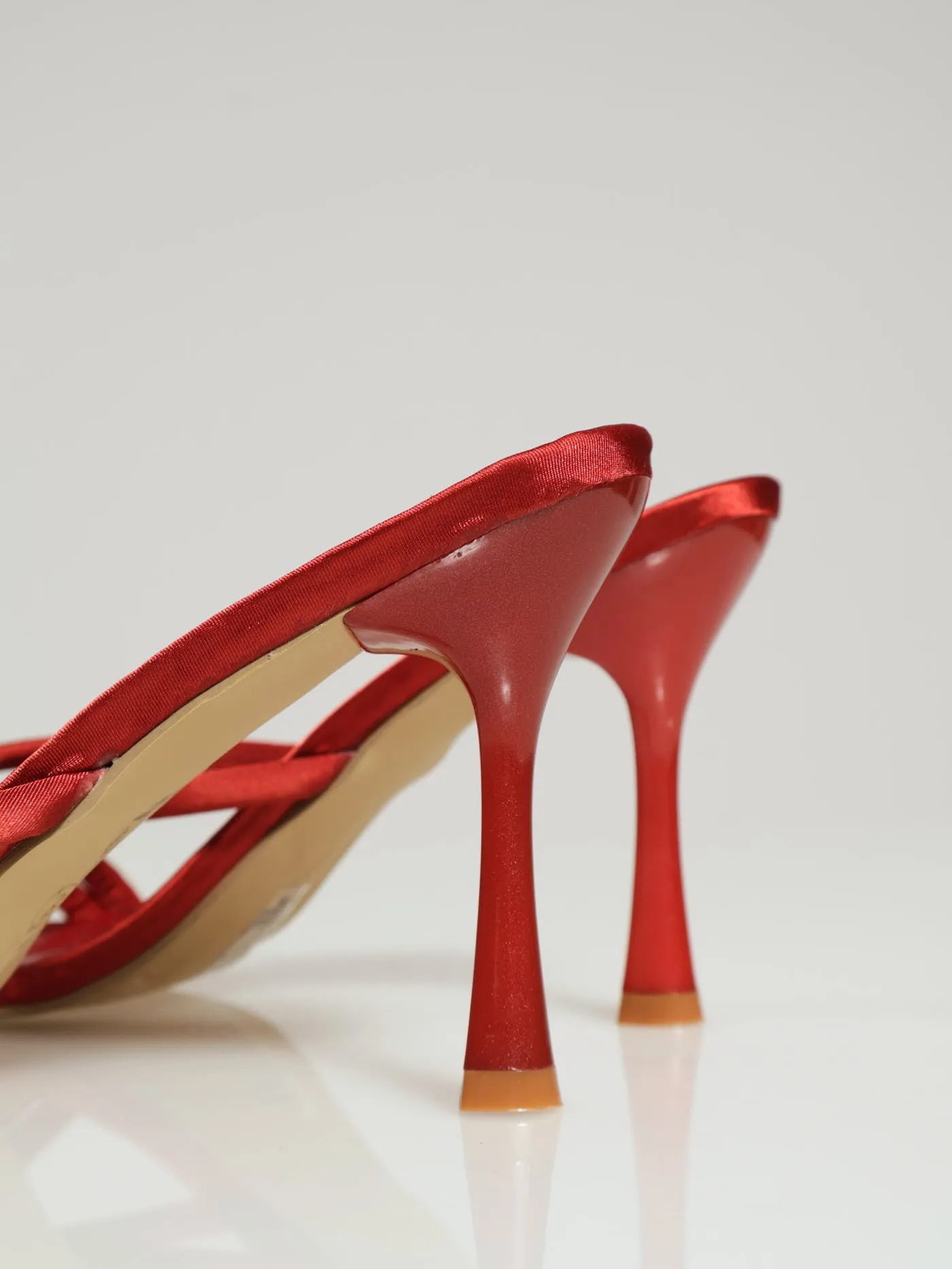 Hi Shaped Asymmetrical Strappy Mule Heel - Salmon