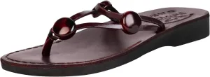 Holy Land Market Men/Women Biblical Jesus Leather Sandals/Slides From Jerusalem (Jerusalem Style III)