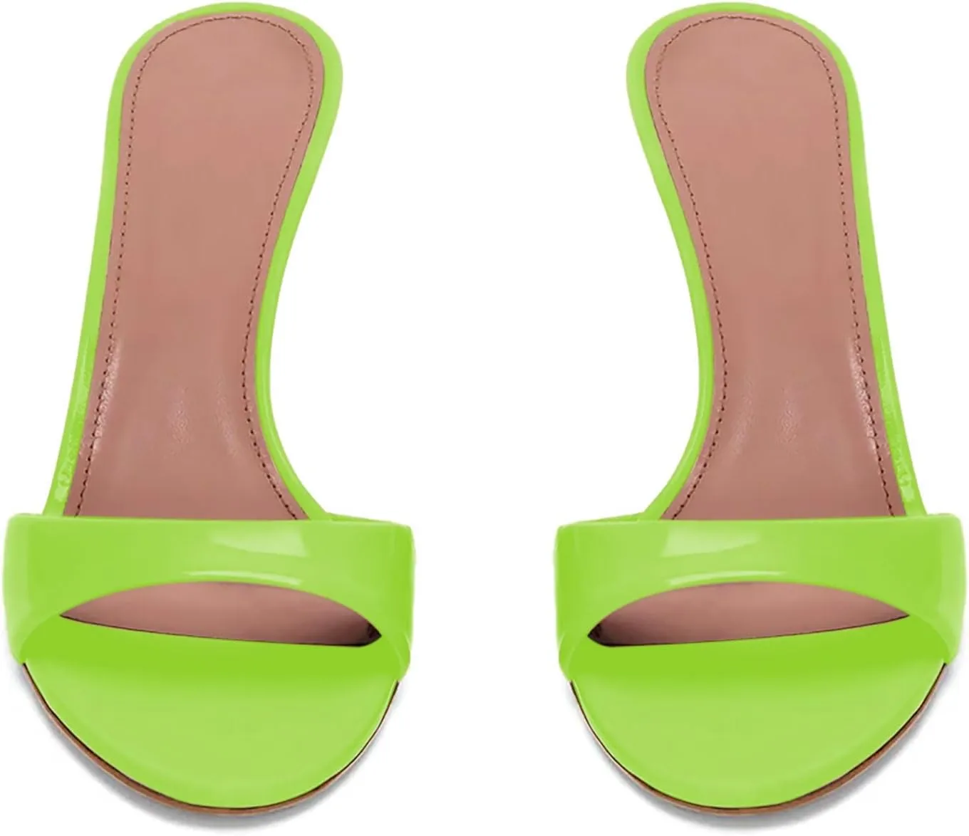 iadore Mule Heels For Women,3 Inch Women Heeled Sandals Round Toe Stilettos Slides Dress Shoes For Party Evening Size 5-12 US
