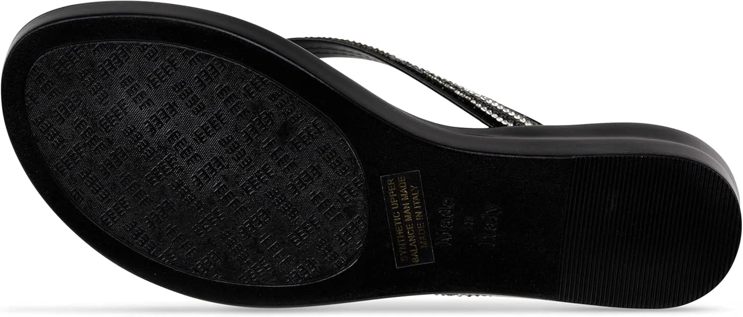 ITALIAN Shoemakers Minley Flipflops with Rhinestone Detail on Thong Sandals
