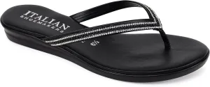 ITALIAN Shoemakers Minley Flipflops with Rhinestone Detail on Thong Sandals