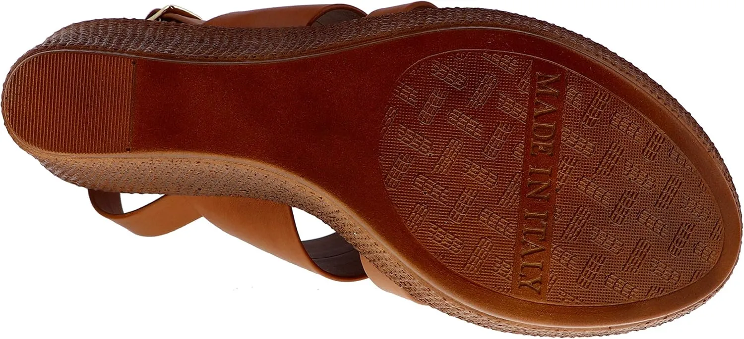 ITALIAN Shoemakers Womens Britt Fashion Wedge Sandals Made In Italy