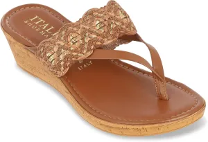 ITALIAN Shoemakers Womens Freely Wedge Sandals 10 Nude