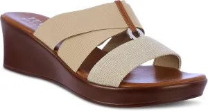 ITALIAN Shoemakers Womens Lucita Wedge Sandals 10 Taupe