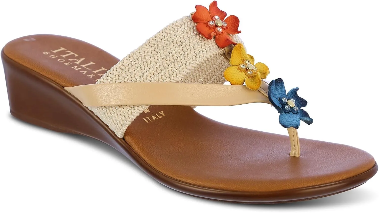 ITALIAN Shoemakers Womens Queens Wedge Sandals 9 Multi patt