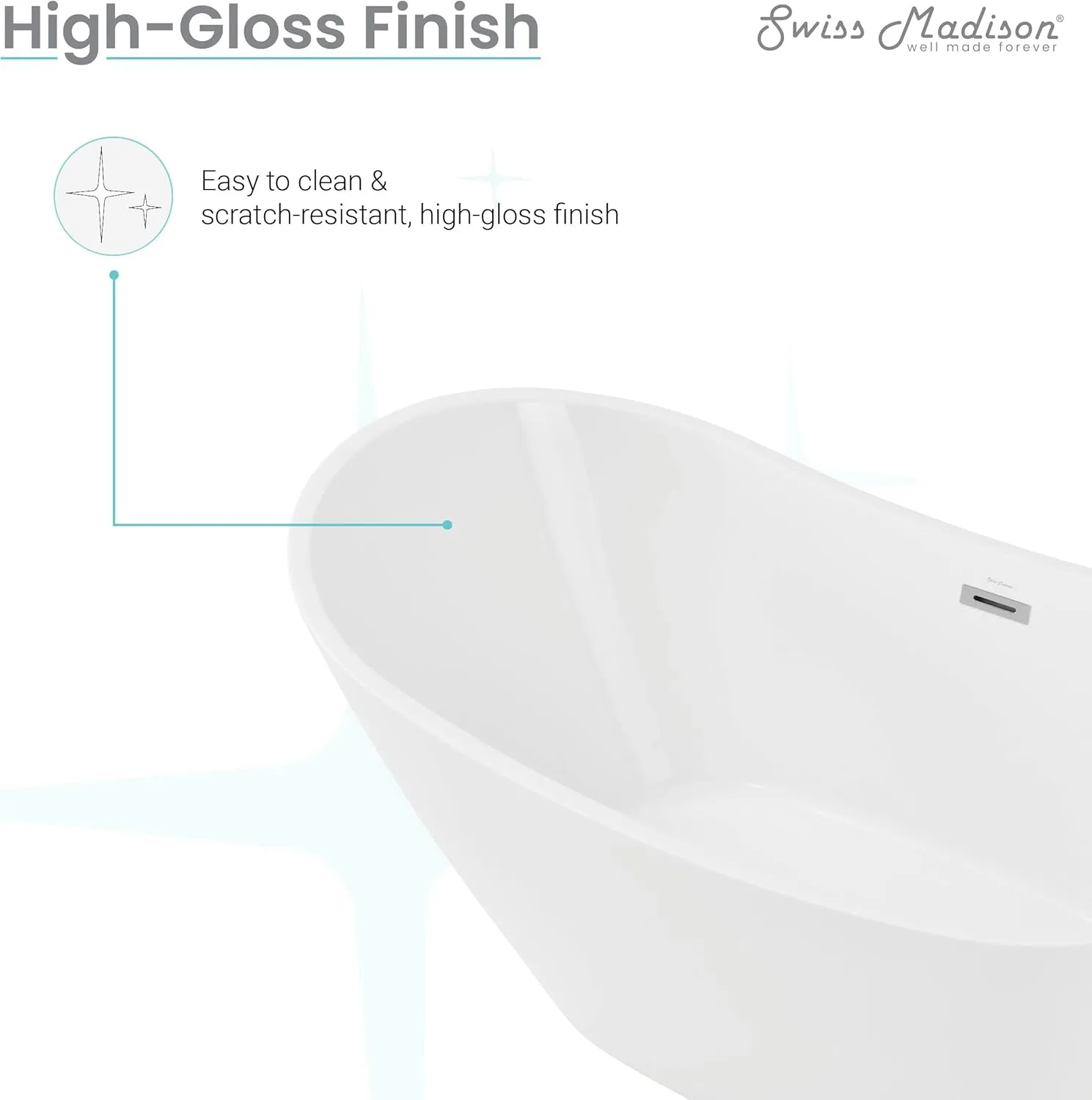 Ivy 60" Double Slipper Freestanding Bathtub