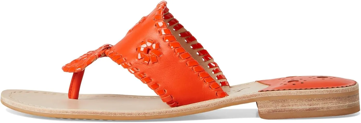 Jack Rogers Women's Jacks Flat Sandal-Nappa/Patent