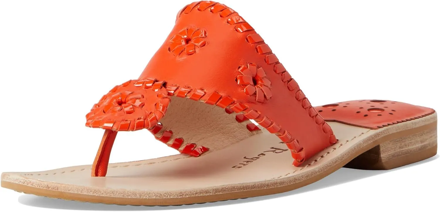 Jack Rogers Women's Jacks Flat Sandal-Nappa/Patent
