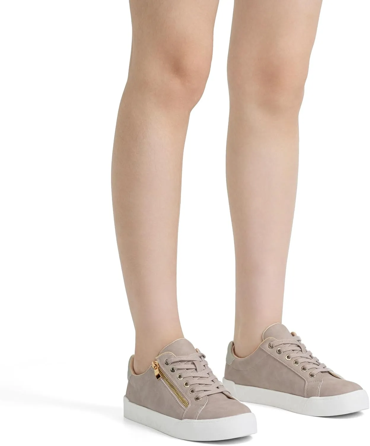 Jeossy Women's Flat Low Top Casual Fashion Sneakers Round Toe Shoes with Zipper