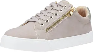 Jeossy Women's Flat Low Top Casual Fashion Sneakers Round Toe Shoes with Zipper