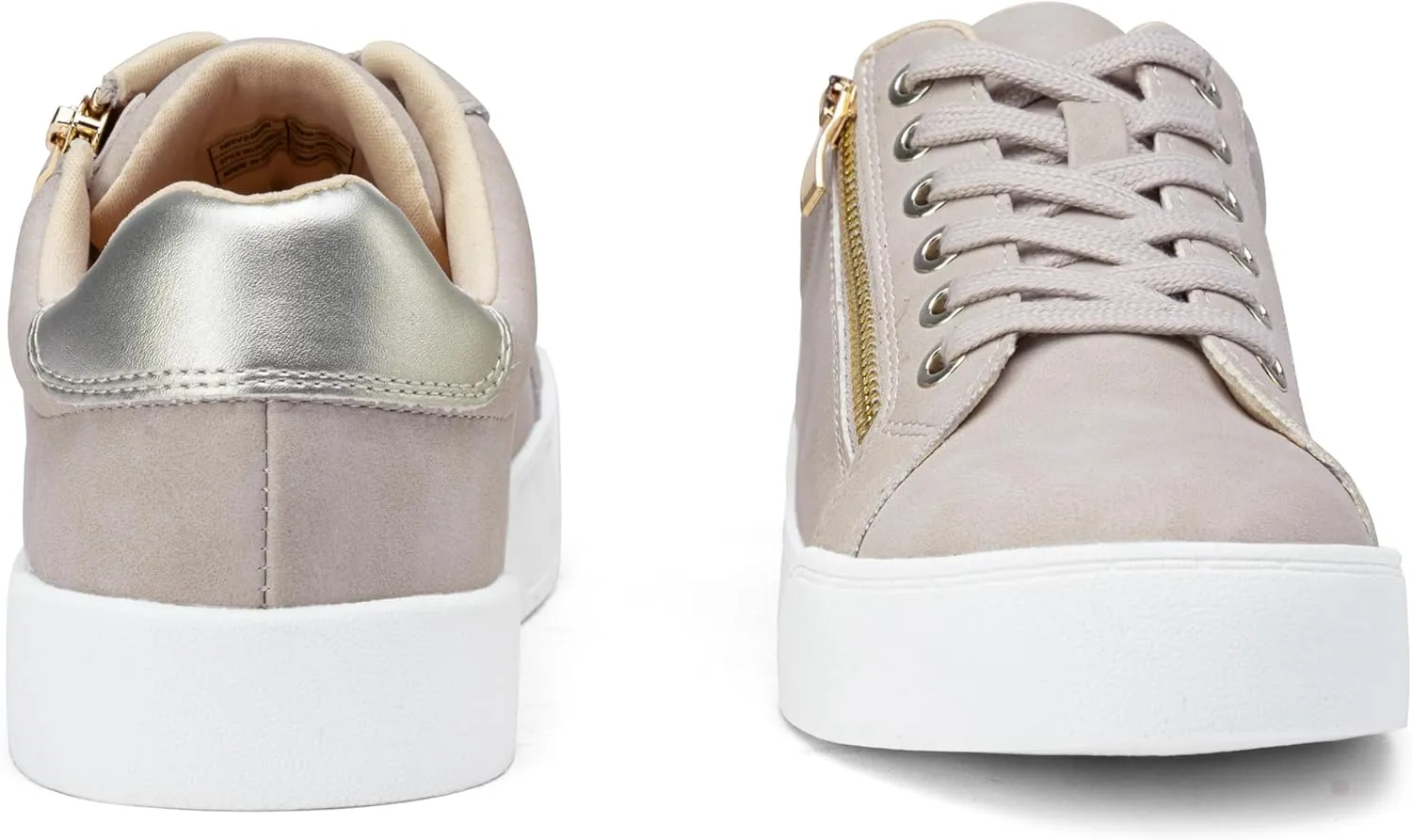 Jeossy Women's Flat Low Top Casual Fashion Sneakers Round Toe Shoes with Zipper