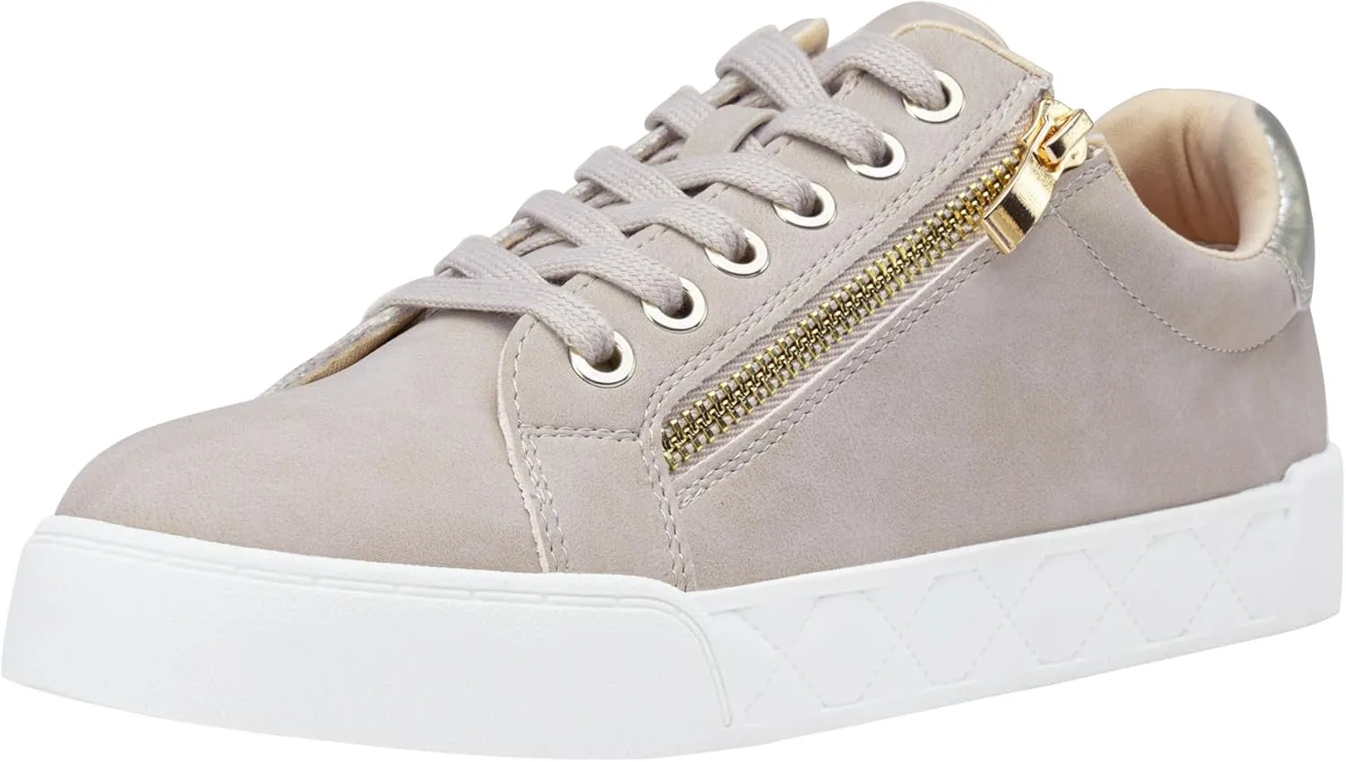 Jeossy Women's Flat Low Top Casual Fashion Sneakers Round Toe Shoes with Zipper