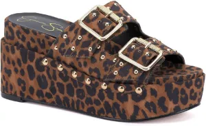 Jessica Simpson Cyriss 2 Women's Studded Platform Wedge Sandals Brown Size 7.5