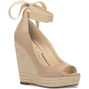 Jessica Simpson Womens Zavida Wedge Wedge Sandals Beige 9 Medium (B,M)
