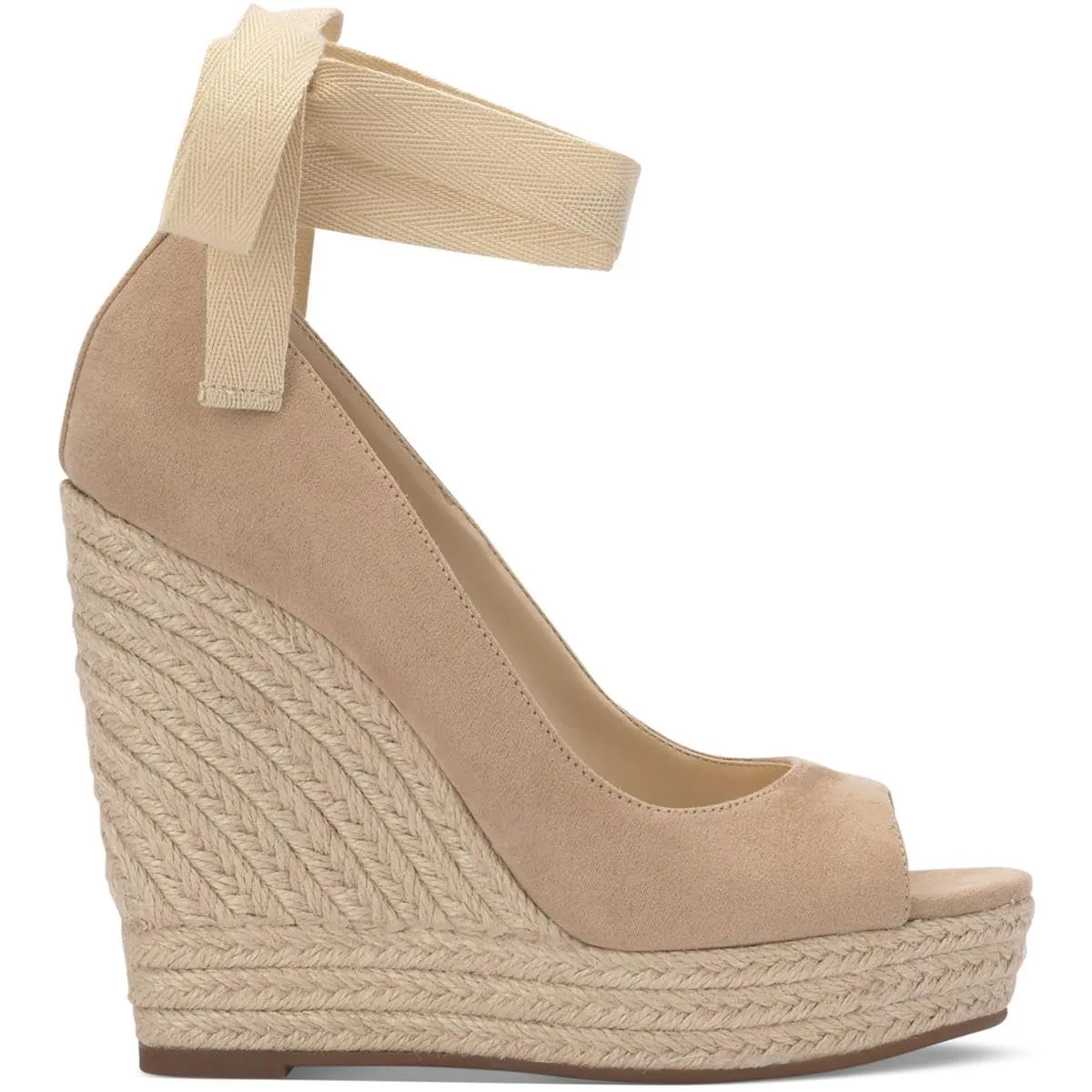 Jessica Simpson Womens Zavida Wedge Wedge Sandals Beige 9 Medium (B,M)
