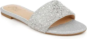 Jewel Badgley Mischka Delaney Glittering Flat Slides