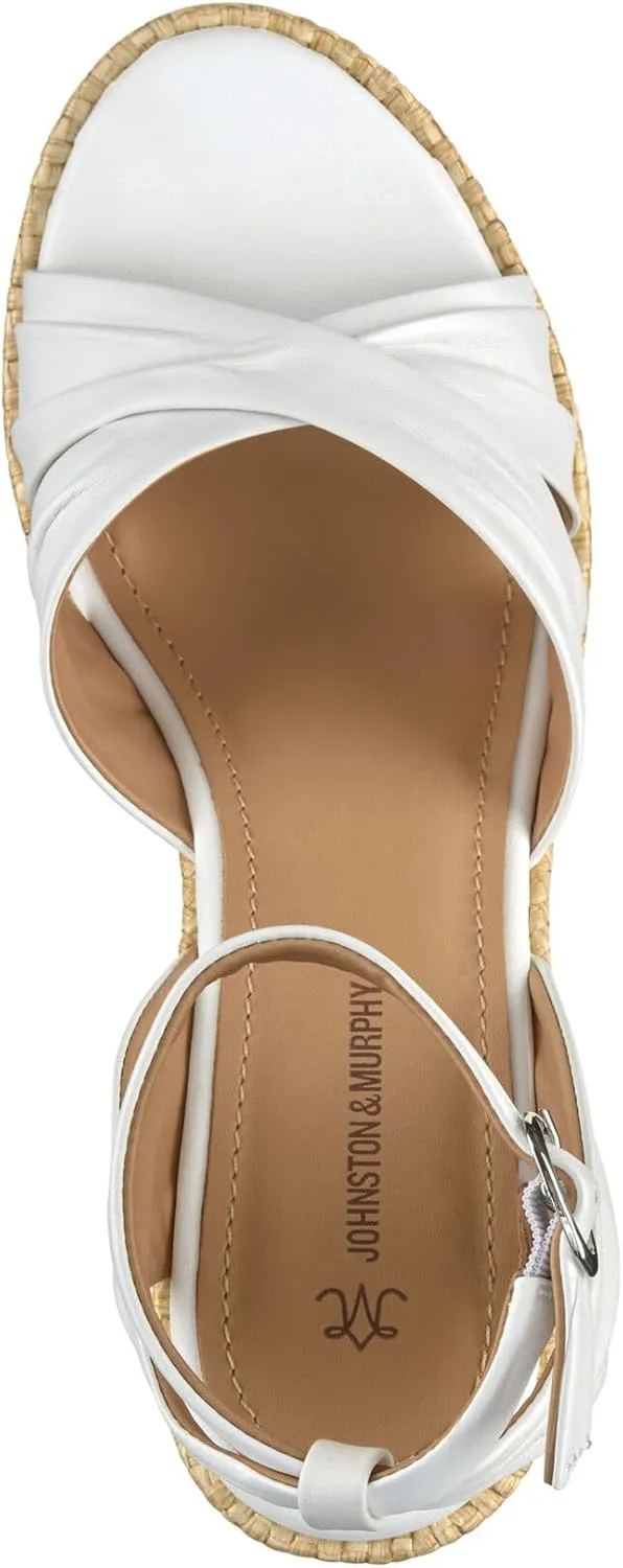 Johnston & Murphy Women’s Marcia Cross-Band Sandal, Platform Sandals, Wedge Heels for Women