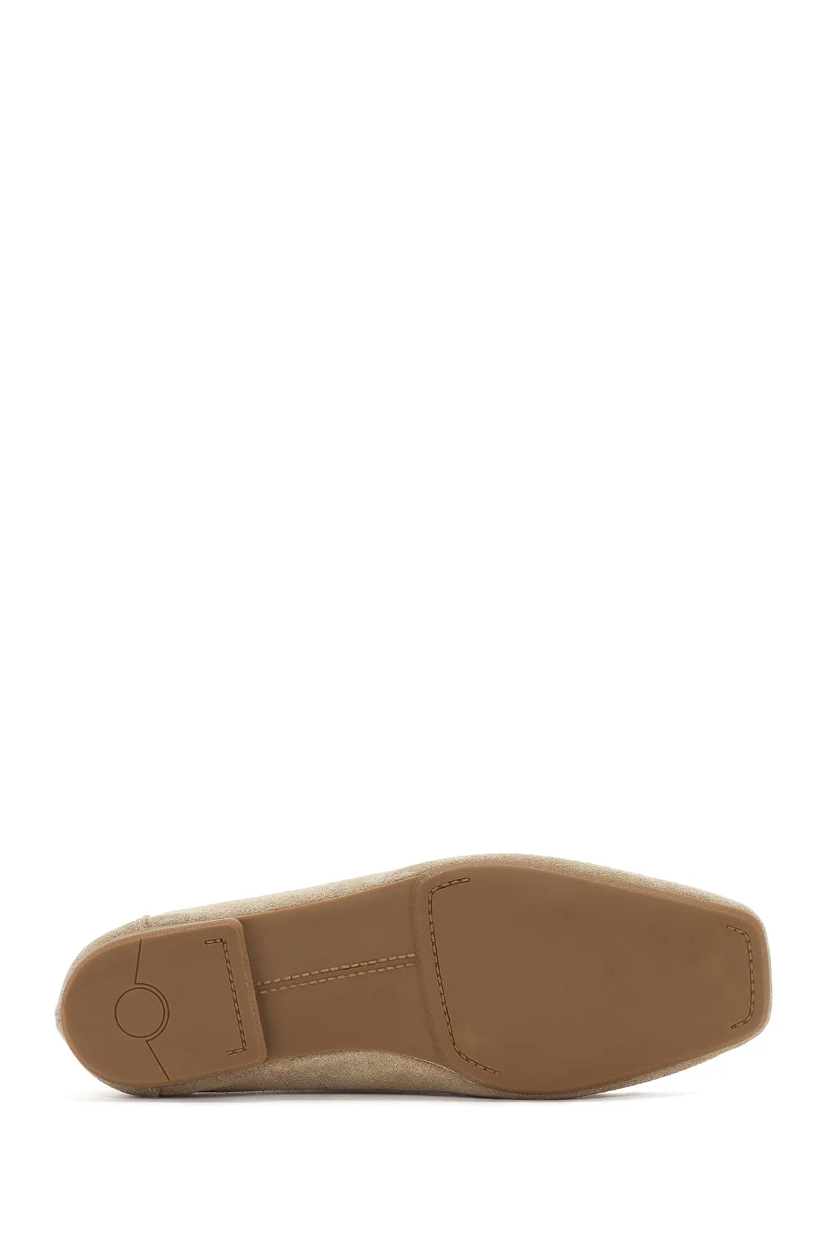 Kadın Bej Püsküllü Süet Deri Maskülen Loafer