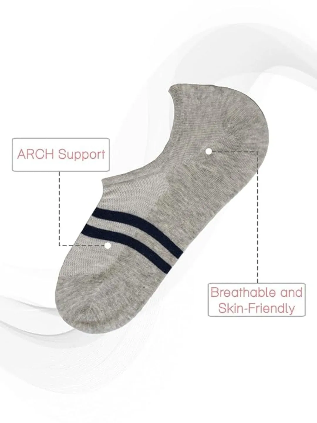 Kids' Striped Loafer Socks Set  - White, Grey, Black & Navy