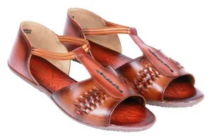 LADIES FLAT LEATHER SANDAL 996058