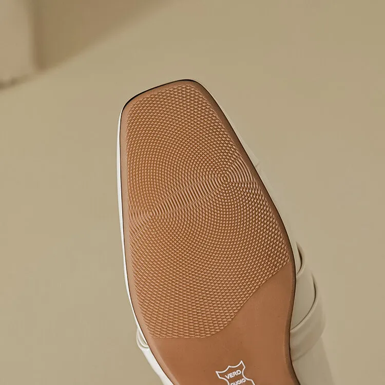 Ladies Square Toe Flat Mule Shoes