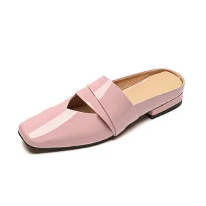 Ladies Square Toe Flat Mule Shoes