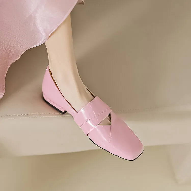 Ladies Square Toe Flat Shoes