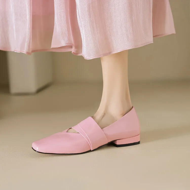 Ladies Square Toe Flat Shoes
