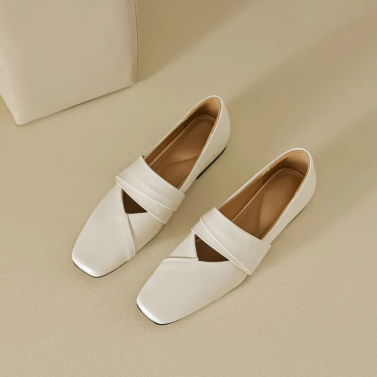 Ladies Square Toe Flat Shoes