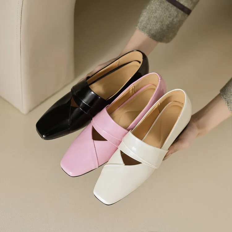 Ladies Square Toe Flat Shoes