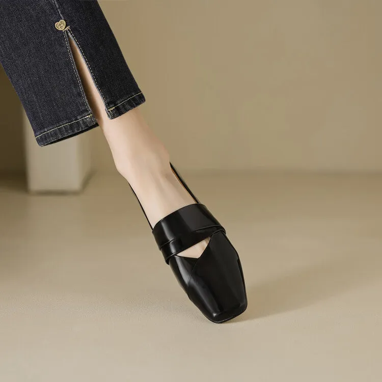 Ladies Square Toe Flat Shoes