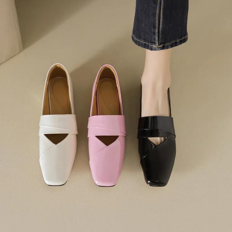 Ladies Square Toe Flat Shoes
