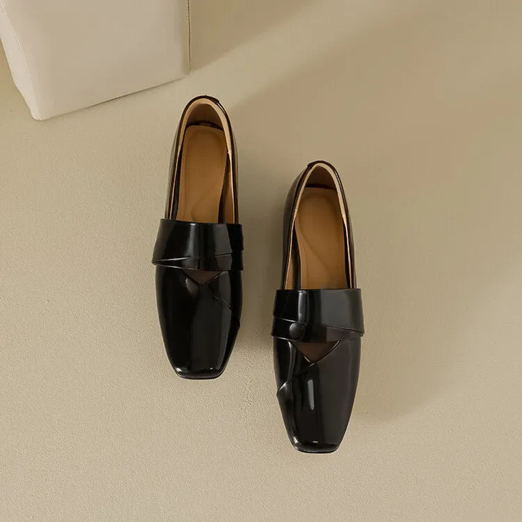 Ladies Square Toe Flat Shoes