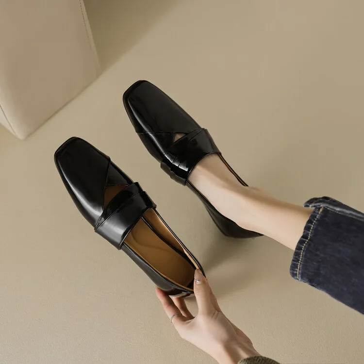 Ladies Square Toe Flat Shoes
