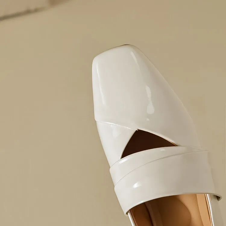 Ladies Square Toe Flat Shoes