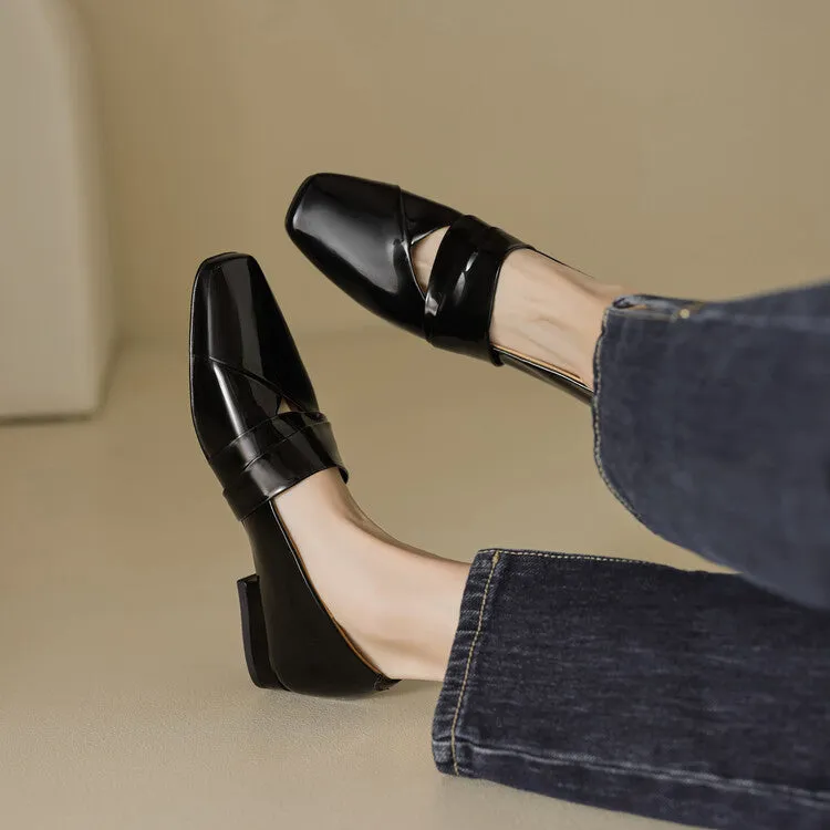 Ladies Square Toe Flat Shoes