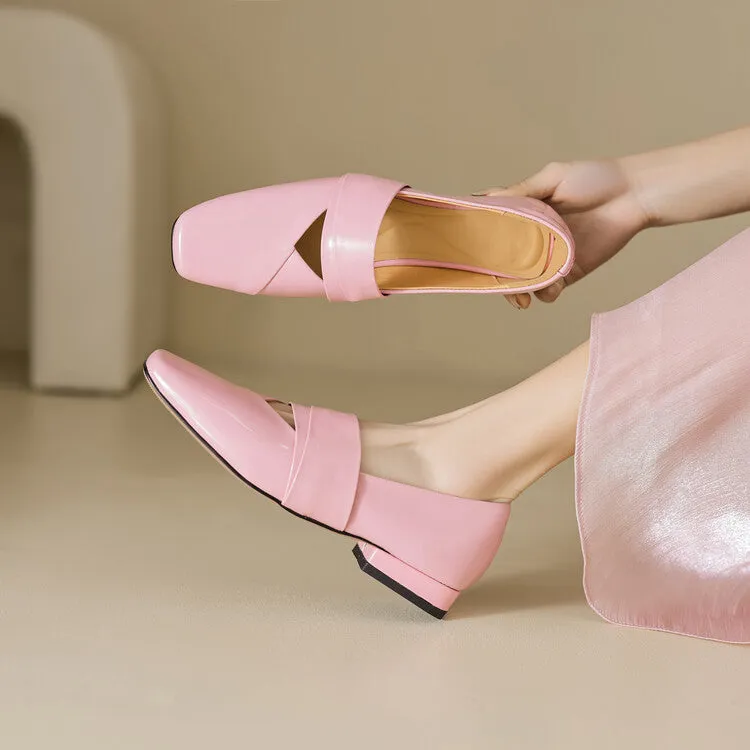 Ladies Square Toe Flat Shoes