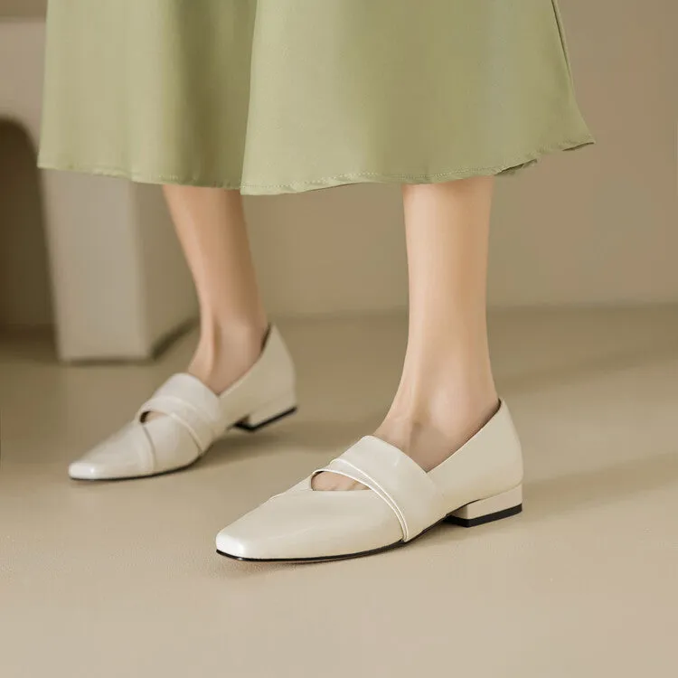 Ladies Square Toe Flat Shoes